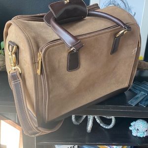 Diane Von Furstenberg Brown Canvas Leather Suede Travel Bag